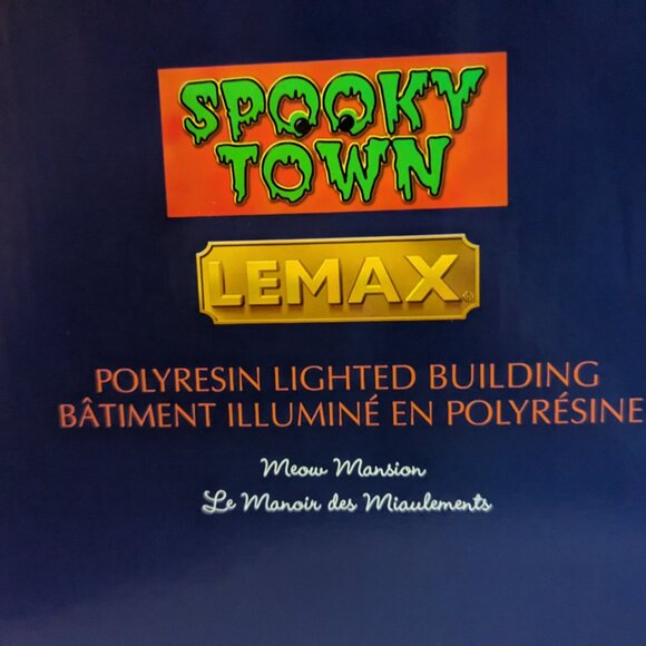 NWT Lemax Meow Mansion Retired Spooky Town Building LED Black Cat Halloween HTF - Picture 13 of 16